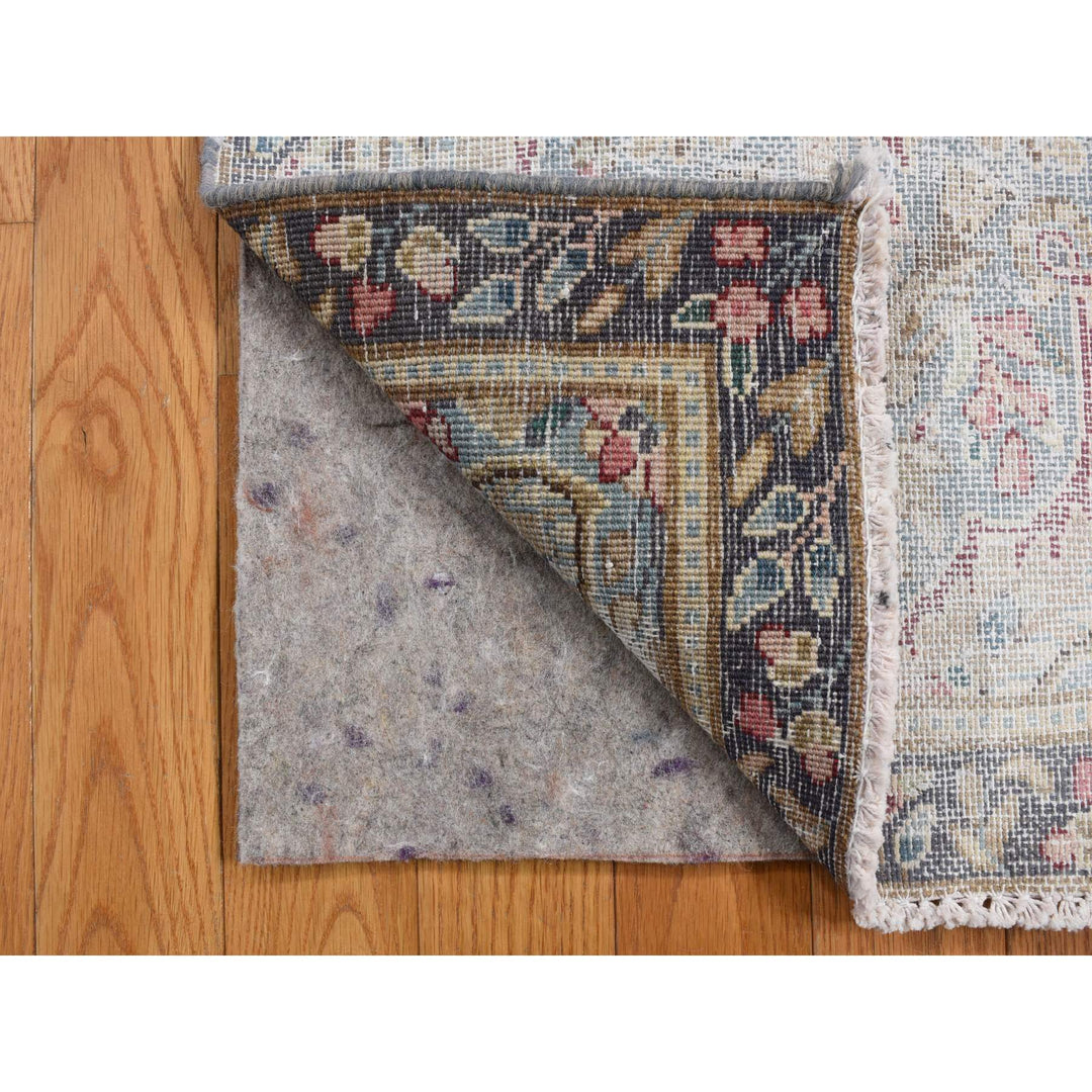 1'9" x 3'7" Vintage Hand Knotted Blue Wool Rectangle Oriental Rug - MOA10278135