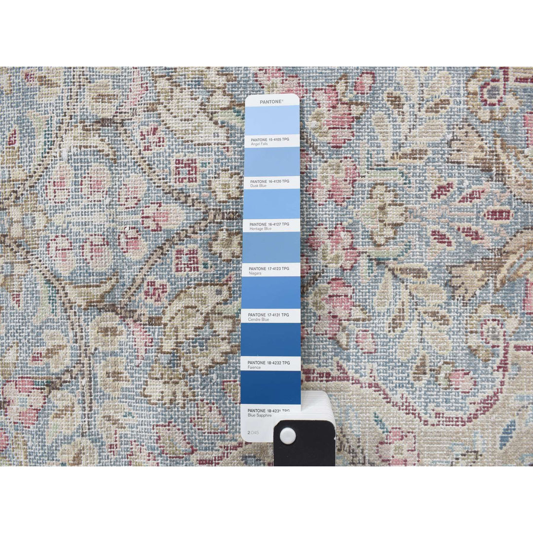 1'9" x 3'7" Vintage Hand Knotted Blue Wool Rectangle Oriental Rug - MOA10278135