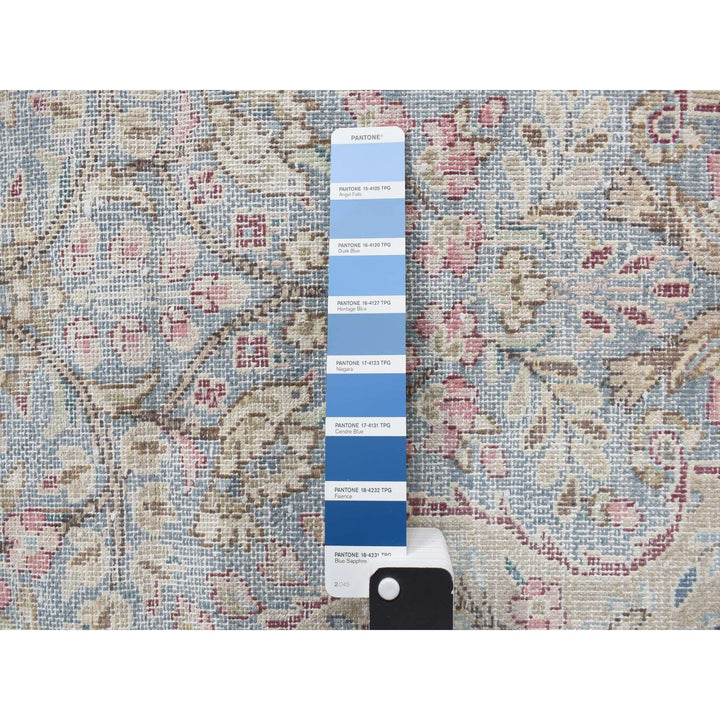 1'9" x 3'7" Vintage Hand Knotted Blue Wool Rectangle Oriental Rug - MOA10278135