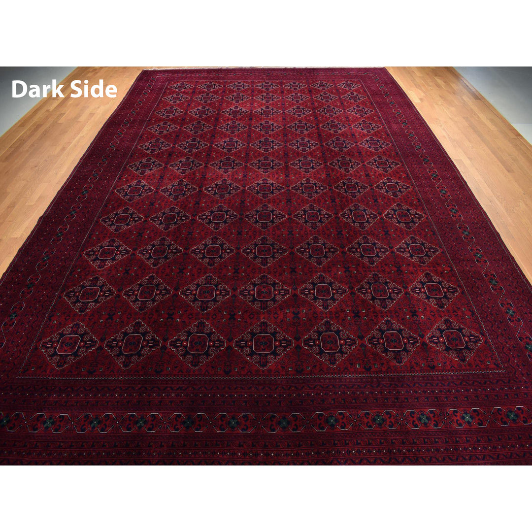 13'1" x 19'9" New Hand Knotted Red Wool Rectangle Oriental Rug - MOA10278157