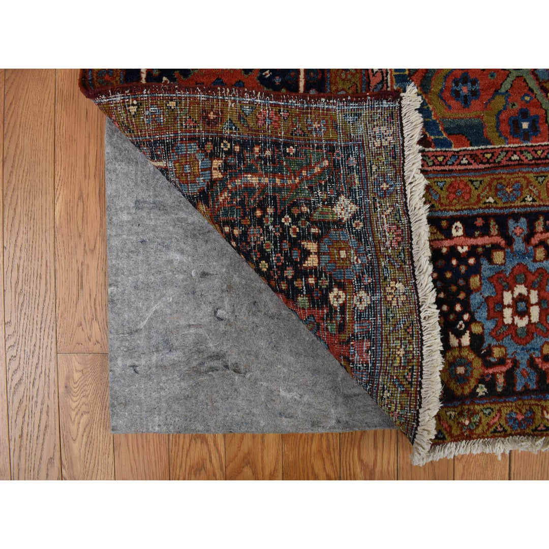 8'3" x 11'9" Vintage Hand Knotted Red Wool Rectangle Oriental Rug - MOA10278162