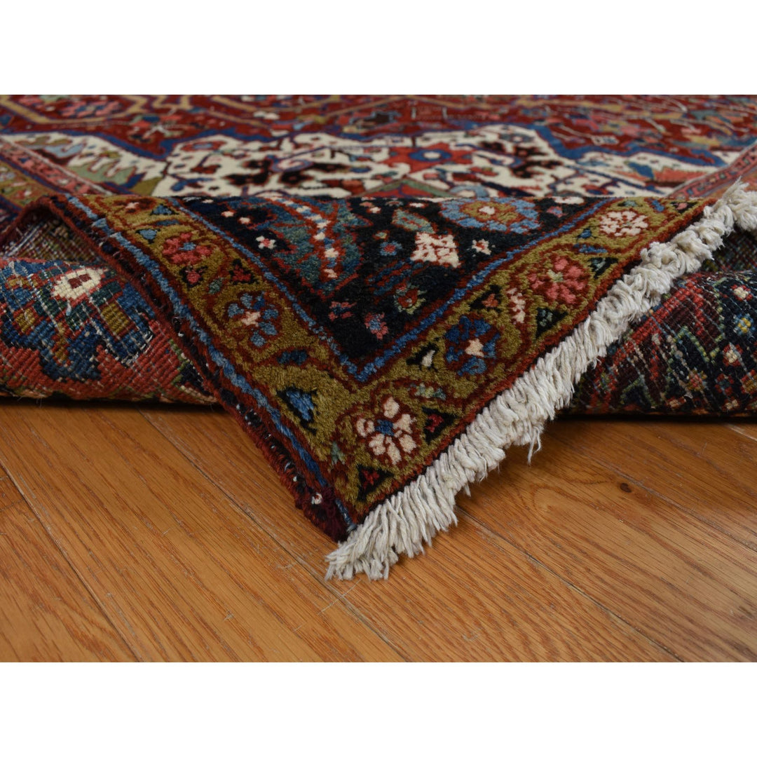 8'3" x 11'9" Vintage Hand Knotted Red Wool Rectangle Oriental Rug - MOA10278162