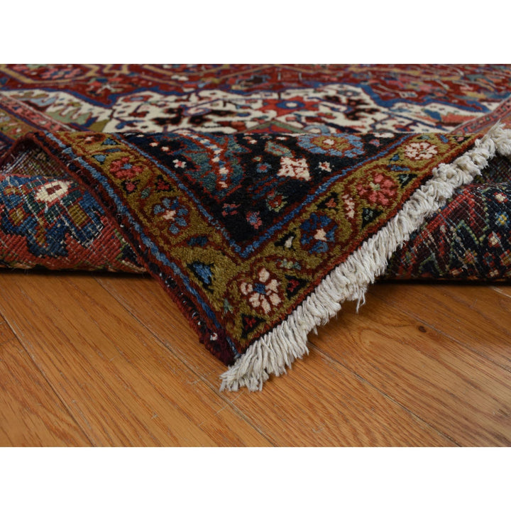 8'3" x 11'9" Vintage Hand Knotted Red Wool Rectangle Oriental Rug - MOA10278162