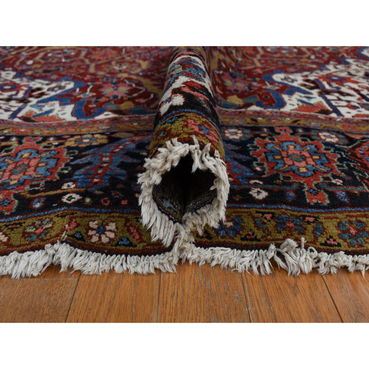 8'3" x 11'9" Vintage Hand Knotted Red Wool Rectangle Oriental Rug - MOA10278162