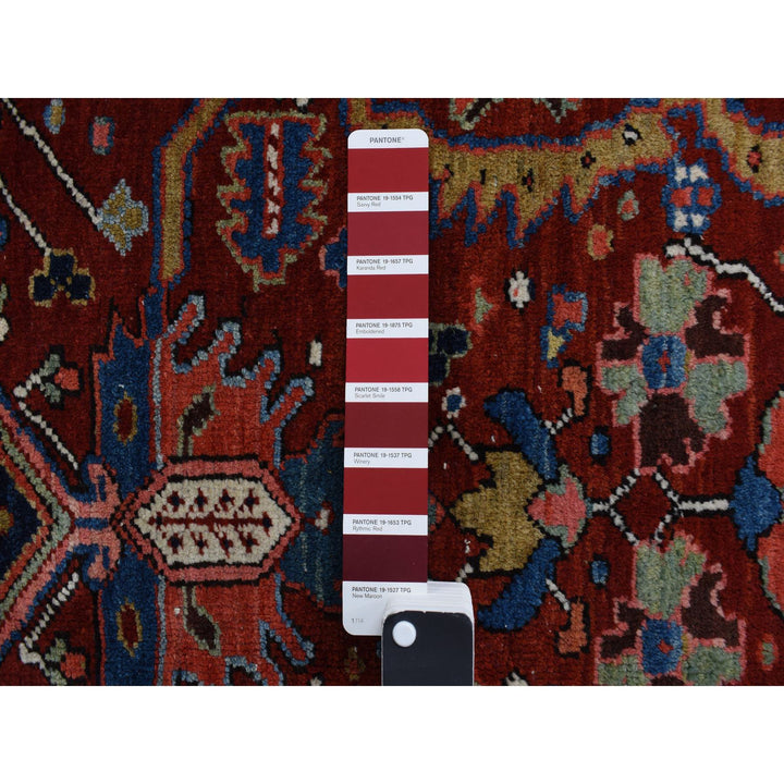 8'3" x 11'9" Vintage Hand Knotted Red Wool Rectangle Oriental Rug - MOA10278162