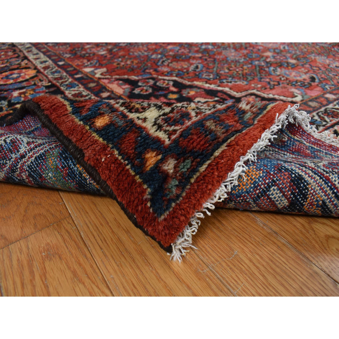 8'5" x 11'3" Vintage Hand Knotted Red Wool Rectangle Oriental Rug - MOA10278163