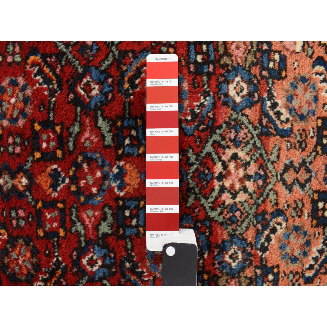 8'5" x 11'3" Vintage Hand Knotted Red Wool Rectangle Oriental Rug - MOA10278163