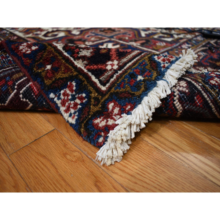 10'9" x 22'5" Vintage Hand Knotted Red Wool Rectangle Oriental Rug - MOA10278172