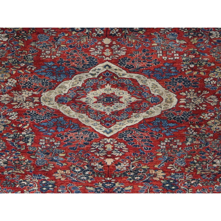 9'0" x 19'4" Vintage Hand Knotted Red Wool Rectangle Oriental Rug - MOA10278173
