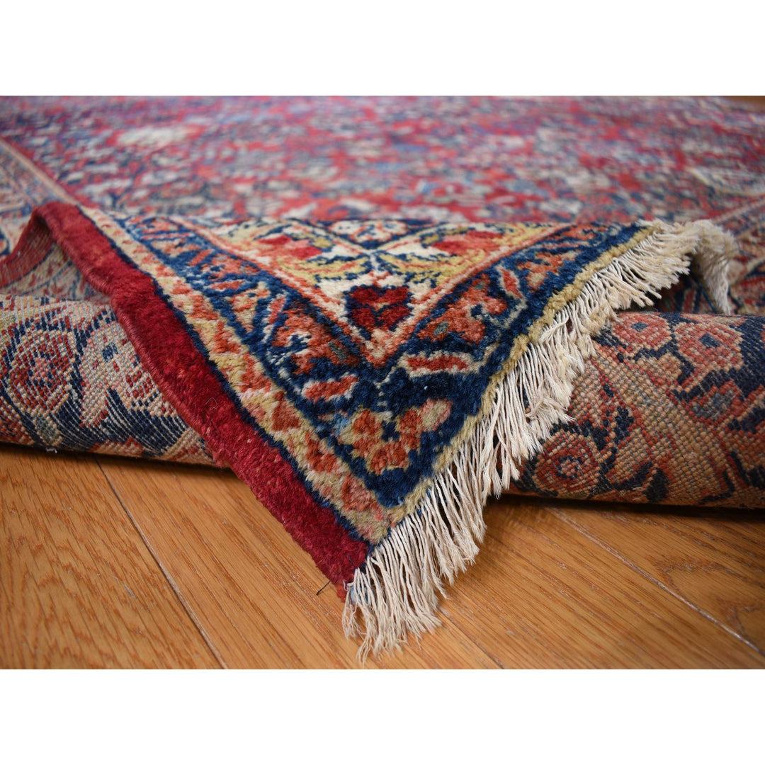 9'0" x 19'4" Vintage Hand Knotted Red Wool Rectangle Oriental Rug - MOA10278173