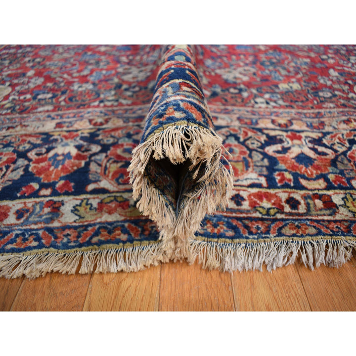 9'0" x 19'4" Vintage Hand Knotted Red Wool Rectangle Oriental Rug - MOA10278173