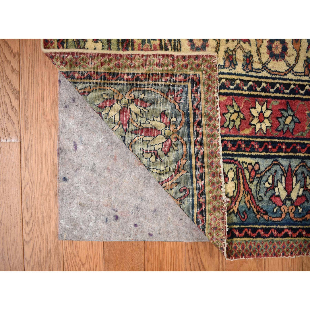 11'1" x 15'4" Vintage Hand Knotted Red Wool Rectangle Oriental Rug - MOA10278174
