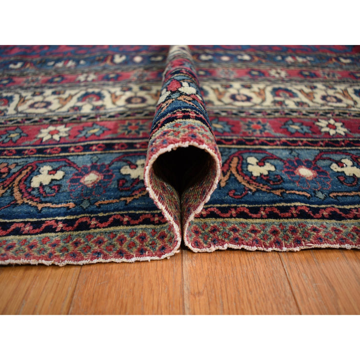 11'1" x 15'4" Vintage Hand Knotted Red Wool Rectangle Oriental Rug - MOA10278174