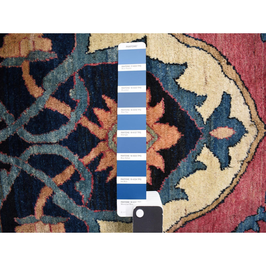 11'1" x 15'4" Vintage Hand Knotted Red Wool Rectangle Oriental Rug - MOA10278174