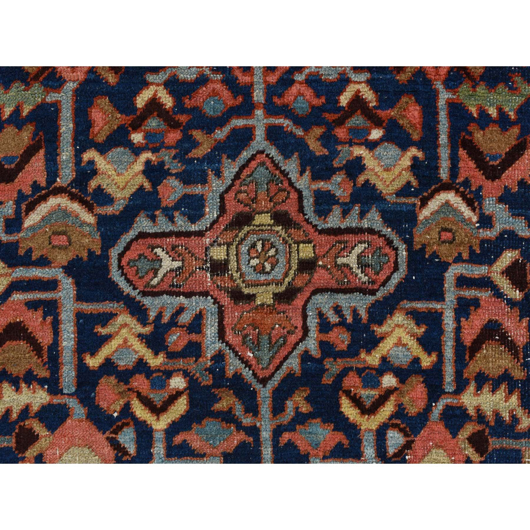 4'6" x 5'6" Vintage Hand Knotted Blue Wool Rectangle Oriental Rug - MOA10278184