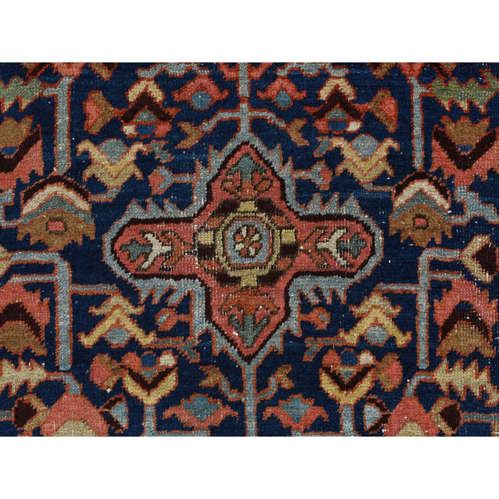 4'6" x 5'6" Vintage Hand Knotted Blue Wool Rectangle Oriental Rug - MOA10278184