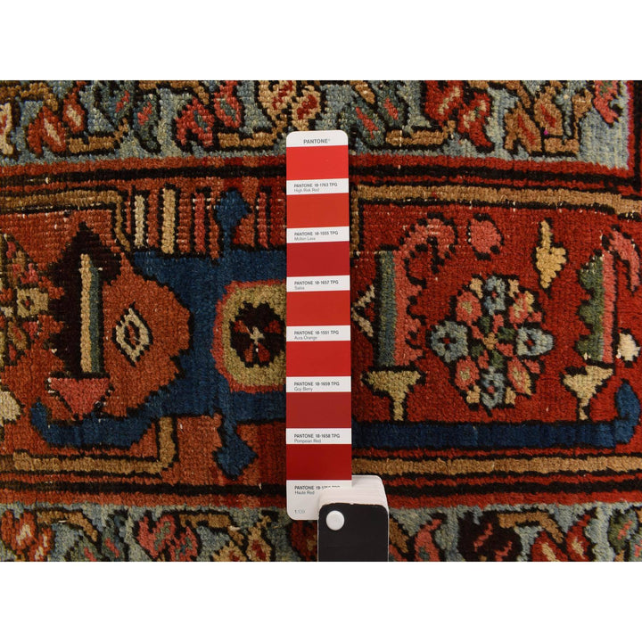 4'6" x 5'6" Vintage Hand Knotted Blue Wool Rectangle Oriental Rug - MOA10278184
