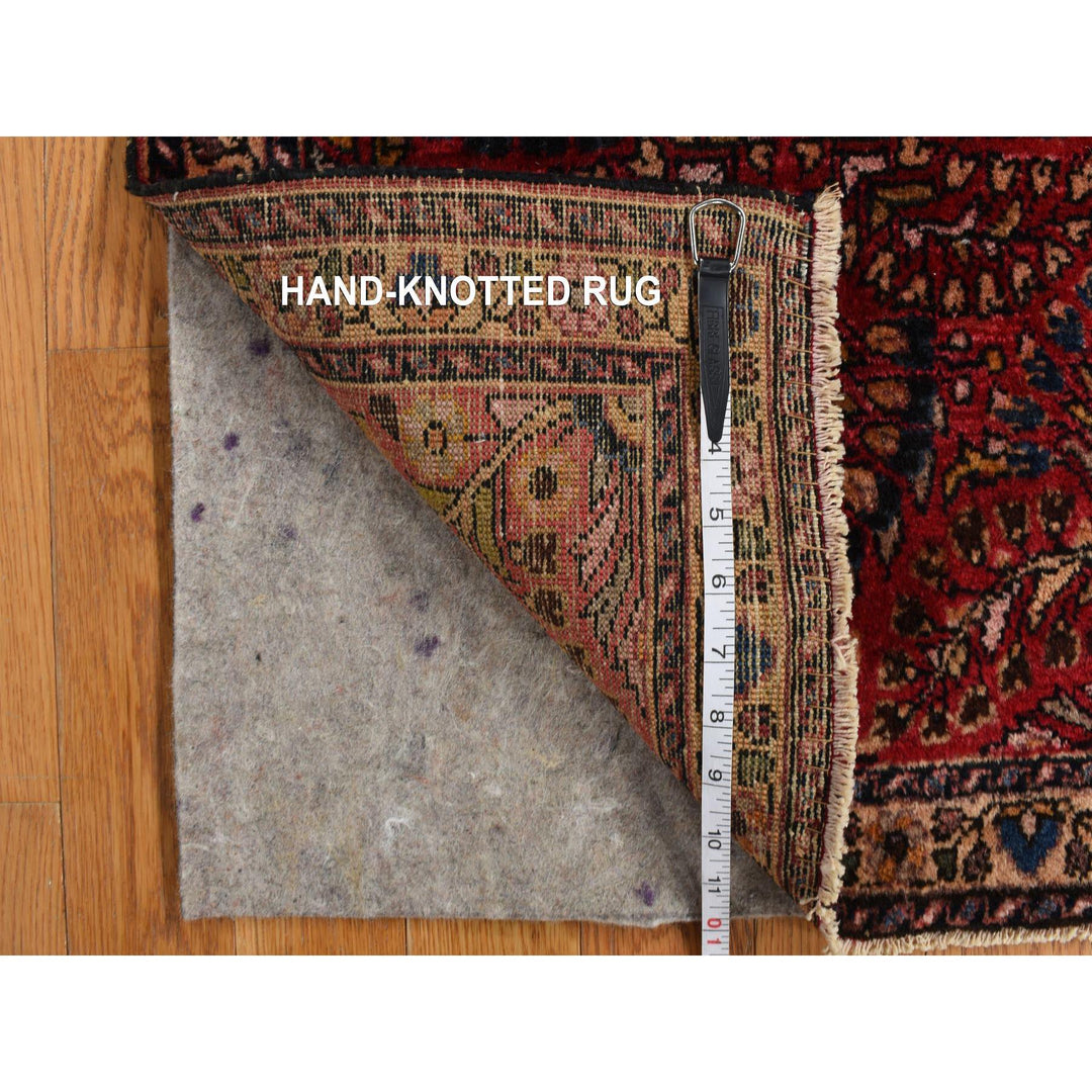 2'0" x 2'6" Vintage Hand Knotted Red Wool Rectangle Oriental Rug - MOA10278187