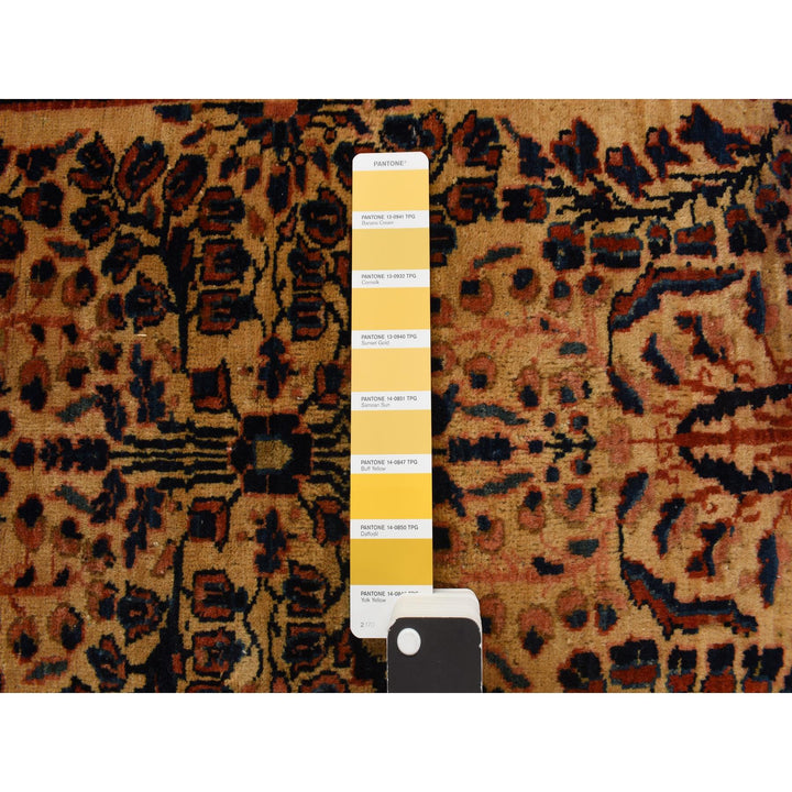 2'0" x 3'0" Vintage Hand Knotted Yellow Wool Rectangle Oriental Rug - MOA10278191