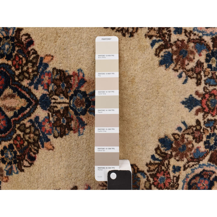 2'0" x 4'0" Vintage Hand Knotted Ivory Wool Rectangle Oriental Rug - MOA10278193