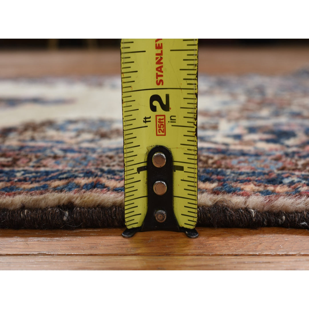 2'0" x 4'0" Vintage Hand Knotted Ivory Wool Rectangle Oriental Rug - MOA10278193