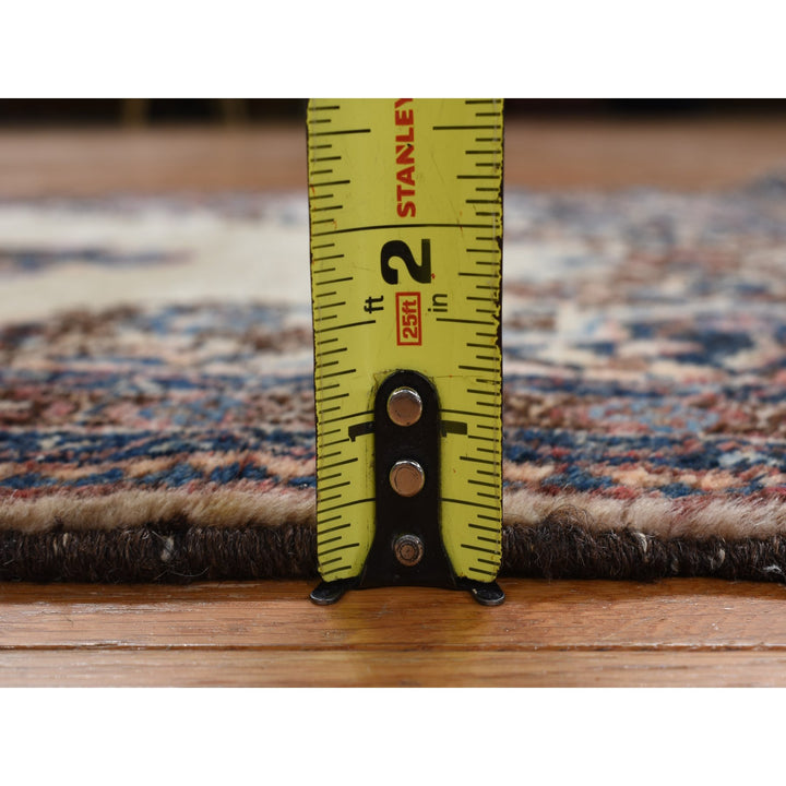 2'0" x 4'0" Vintage Hand Knotted Ivory Wool Rectangle Oriental Rug - MOA10278193