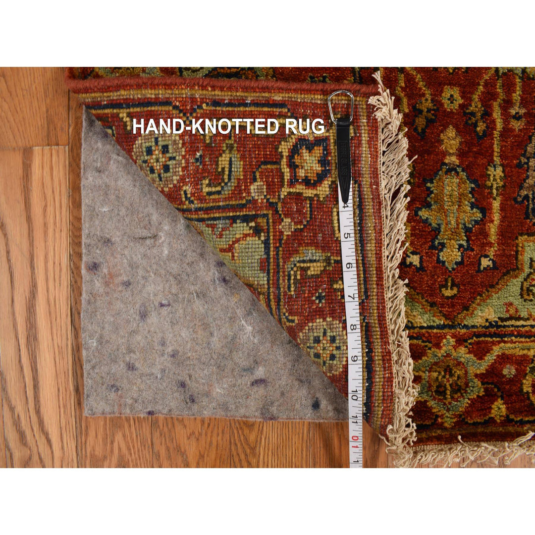 2'7" x 17'7" New Hand Knotted Red Wool Runner Oriental Rug - MOA10278209