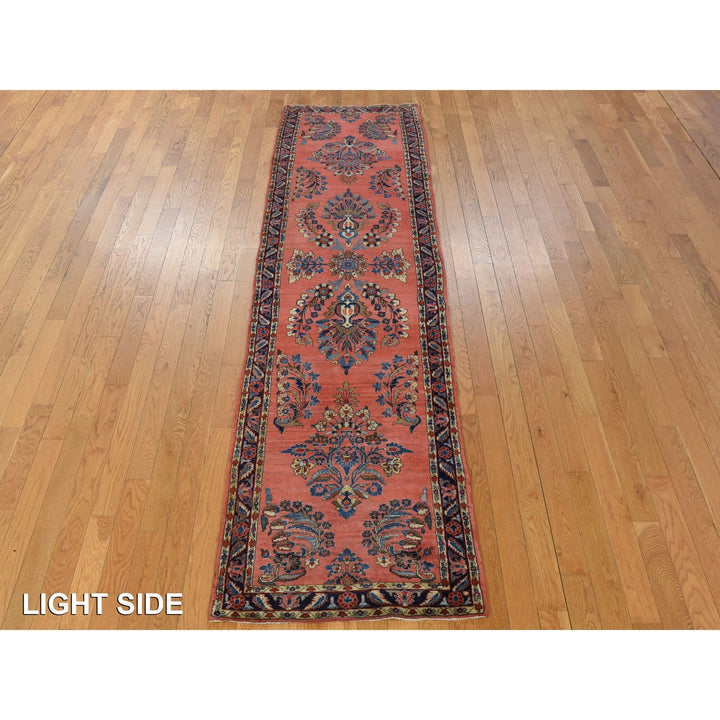 2'7" x 10'0" Vintage Hand Knotted Red Wool Runner Oriental Rug - MOA10278230