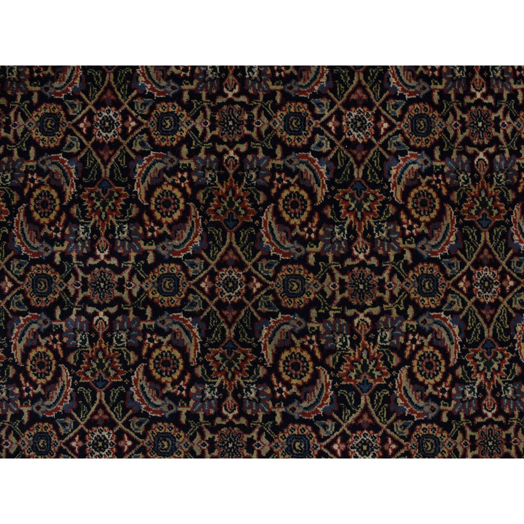 9'0" x 12'3" New Hand Knotted Black Wool & Silk Rectangle Oriental Rug - MOA10278236