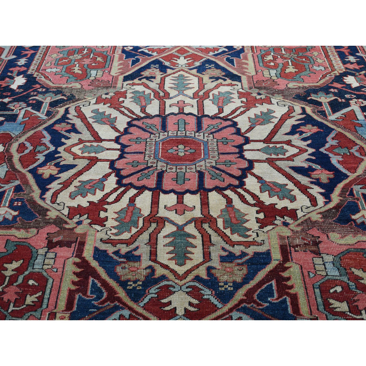 12'1" x 19'2" Vintage Hand Knotted Red Wool Rectangle Oriental Rug - MOA10278261