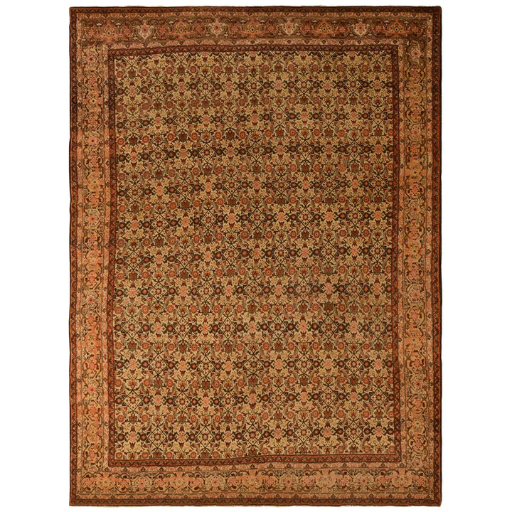 8'3" x 11'5" Vintage Hand Knotted Brown Wool Rectangle Oriental Rug - MOA10278266