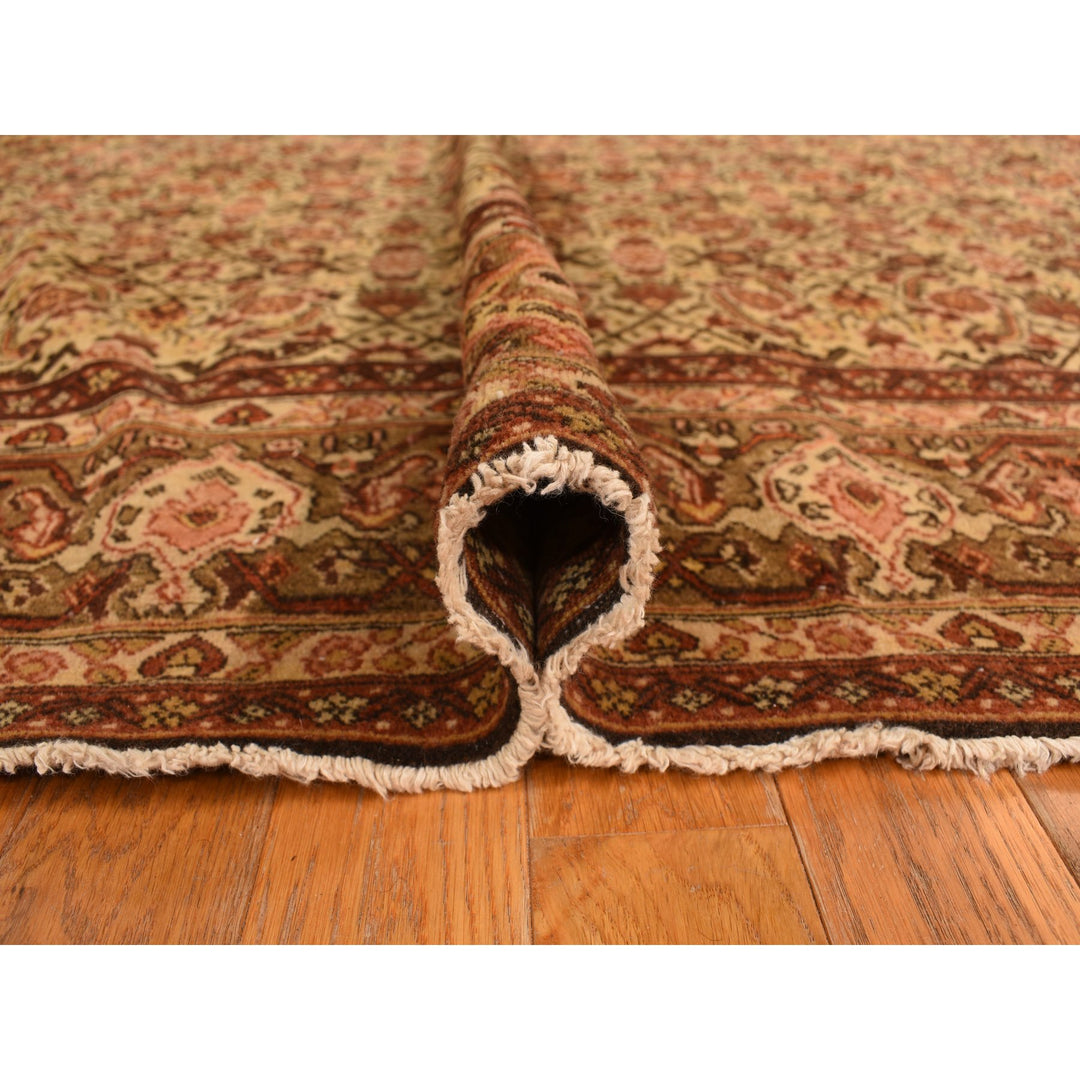 8'3" x 11'5" Vintage Hand Knotted Brown Wool Rectangle Oriental Rug - MOA10278266
