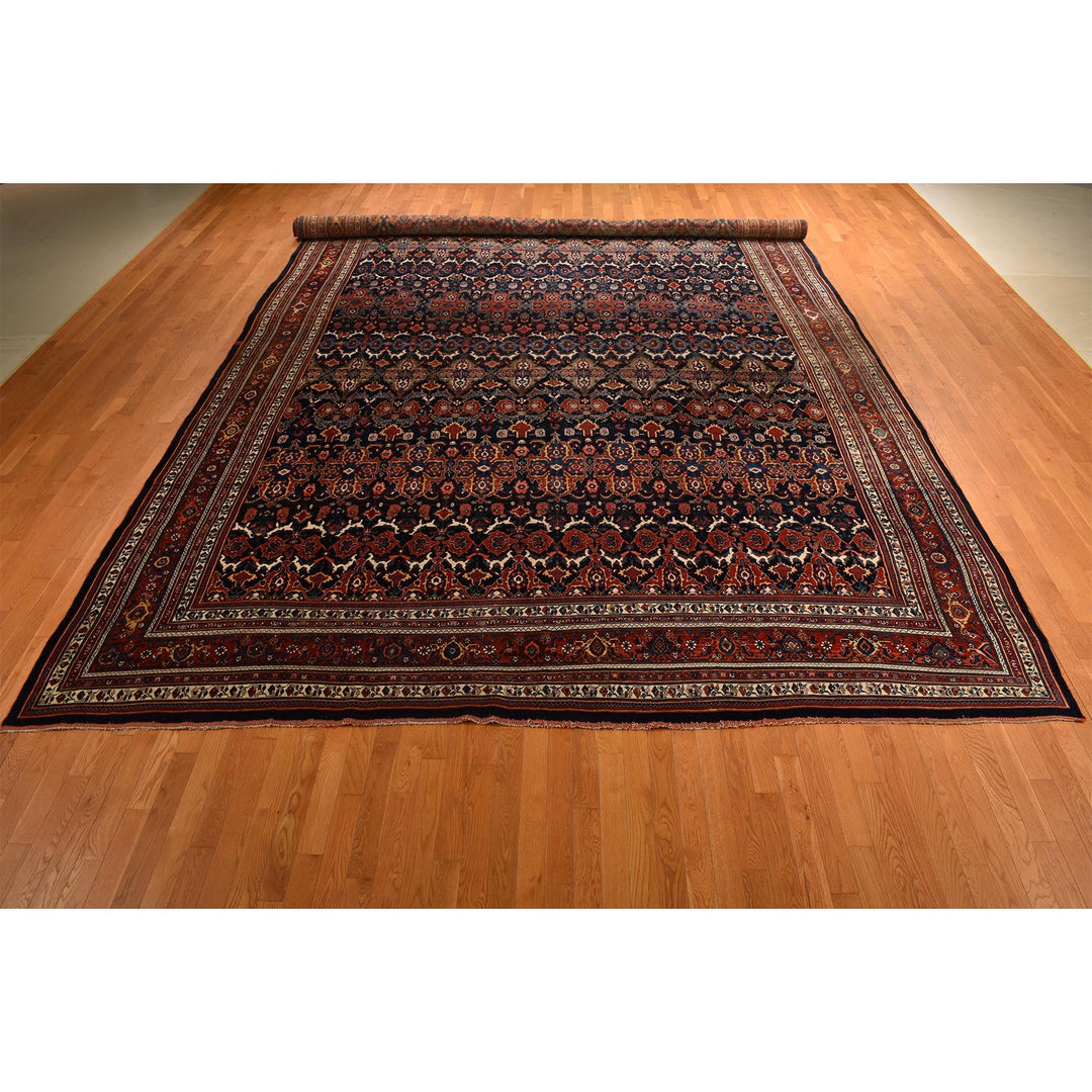 12'6" x 20'1" Vintage Hand Knotted Blue Wool Rectangle Oriental Rug - MOA10278272