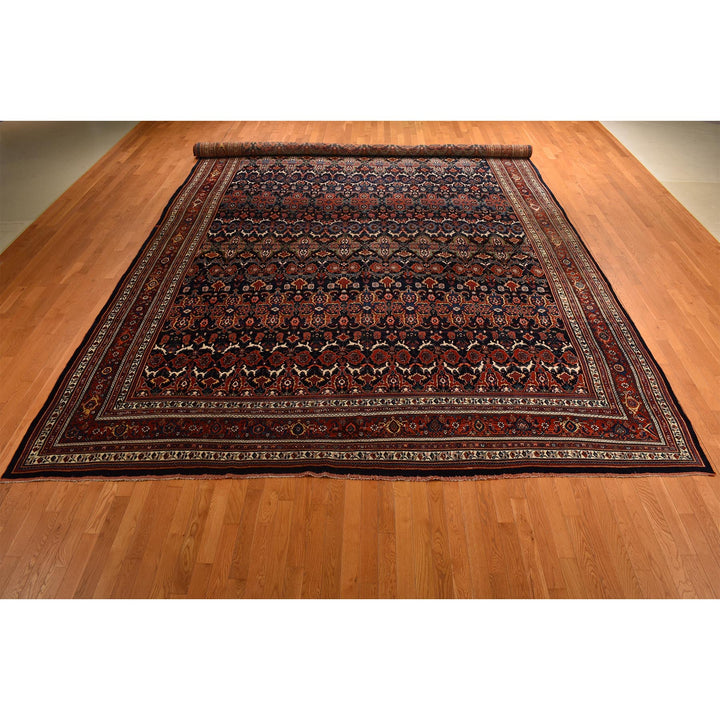 12'6" x 20'1" Vintage Hand Knotted Blue Wool Rectangle Oriental Rug - MOA10278272
