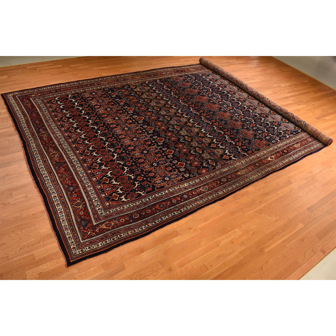 12'6" x 20'1" Vintage Hand Knotted Blue Wool Rectangle Oriental Rug - MOA10278272