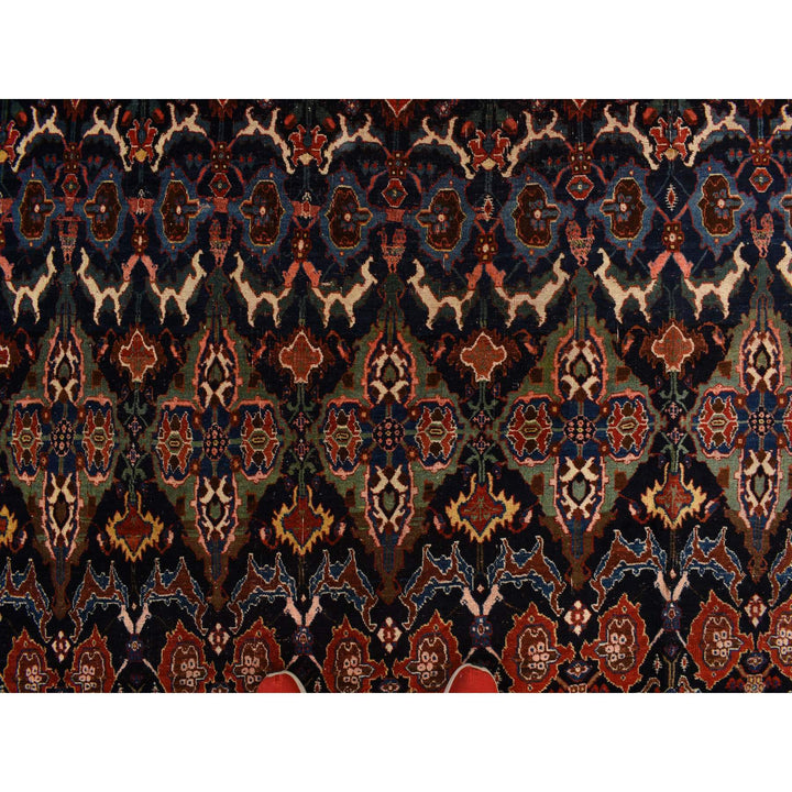 12'6" x 20'1" Vintage Hand Knotted Blue Wool Rectangle Oriental Rug - MOA10278272