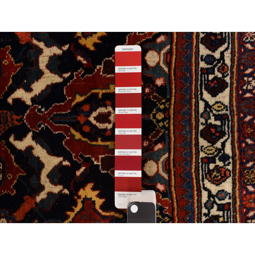 12'6" x 20'1" Vintage Hand Knotted Blue Wool Rectangle Oriental Rug - MOA10278272