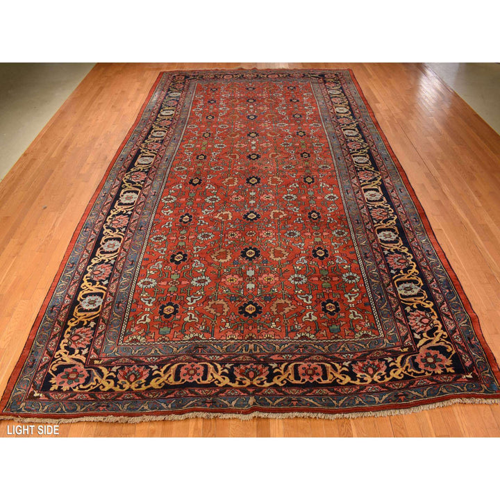 11'2" x 18'5" Vintage Hand Knotted Red Wool Rectangle Oriental Rug - MOA10278275