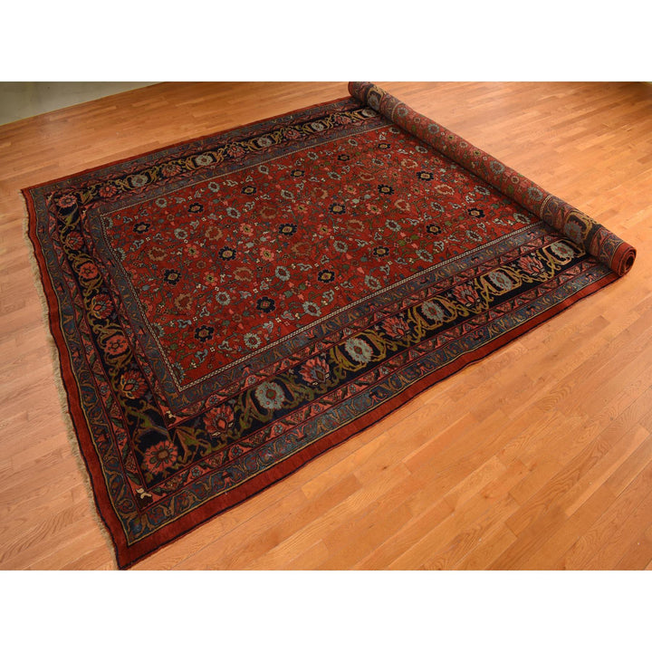 11'2" x 18'5" Vintage Hand Knotted Red Wool Rectangle Oriental Rug - MOA10278275