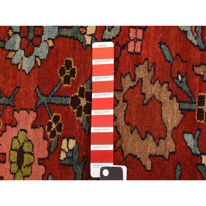 11'2" x 18'5" Vintage Hand Knotted Red Wool Rectangle Oriental Rug - MOA10278275