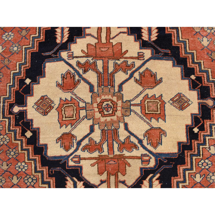 12'6" x 19'6" Vintage Hand Knotted Red Wool Rectangle Oriental Rug - MOA10278276