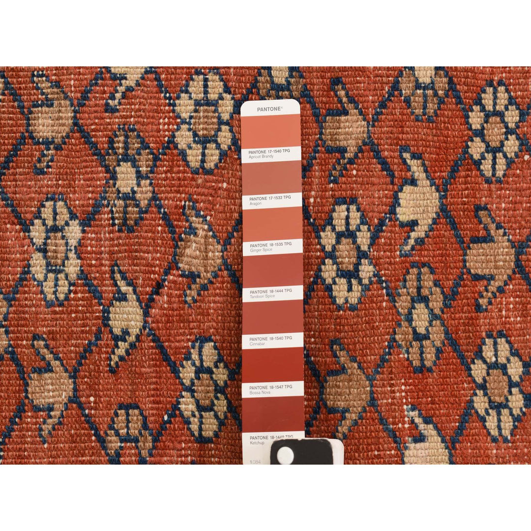 12'6" x 19'6" Vintage Hand Knotted Red Wool Rectangle Oriental Rug - MOA10278276