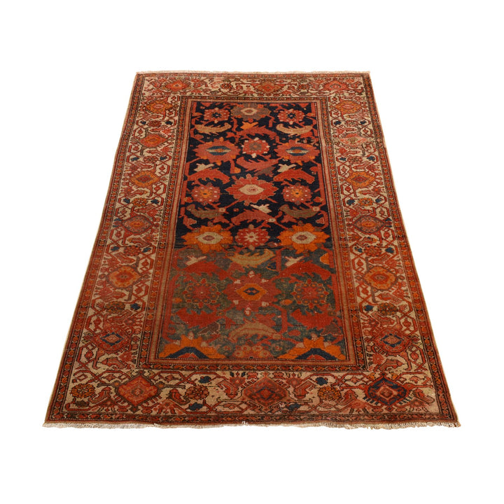 4'0" x 6'2" Vintage Hand Knotted Orange Wool Rectangle Oriental Rug - MOA10278284