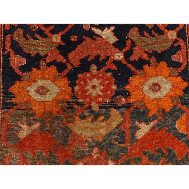 4'0" x 6'2" Vintage Hand Knotted Orange Wool Rectangle Oriental Rug - MOA10278284