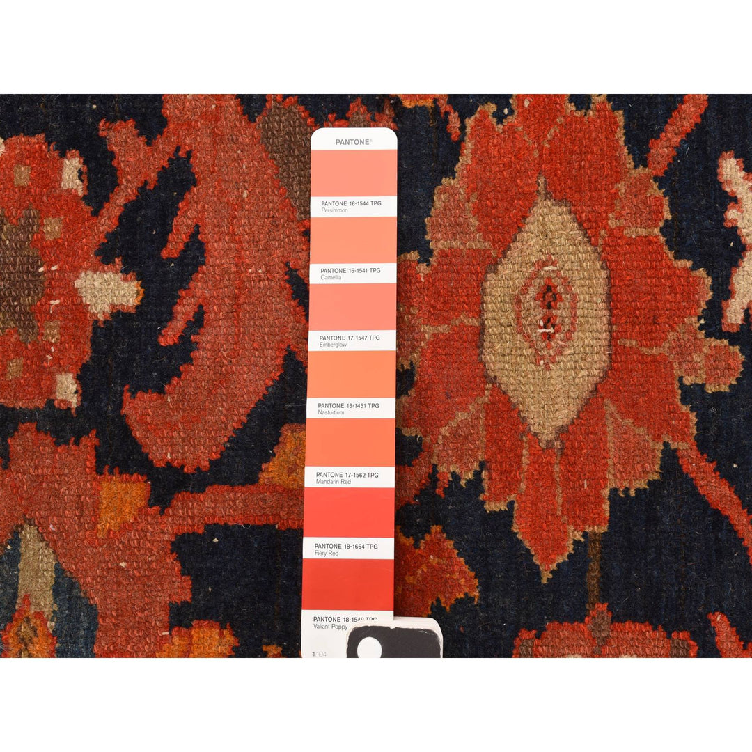 4'0" x 6'2" Vintage Hand Knotted Orange Wool Rectangle Oriental Rug - MOA10278284