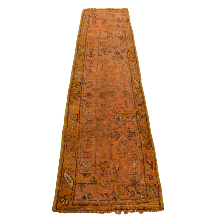 2'1" x 8'3" Vintage Hand Knotted Orange Wool Runner Oriental Rug - MOA10278285