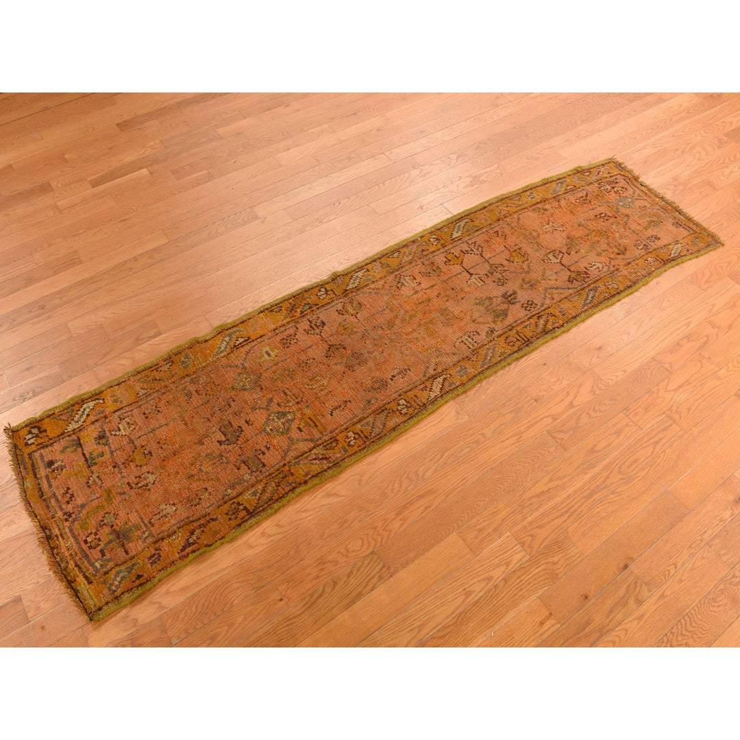 2'1" x 8'3" Vintage Hand Knotted Orange Wool Runner Oriental Rug - MOA10278285