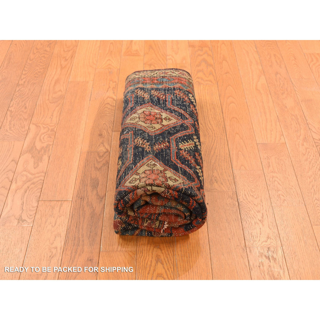 4'6" x 6'7" Vintage Hand Knotted Red Wool Rectangle Oriental Rug - MOA10278302