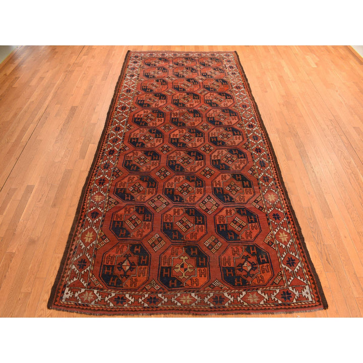 6'3" x 13'3" Vintage Hand Knotted Red Wool Runner Oriental Rug - MOA10278304