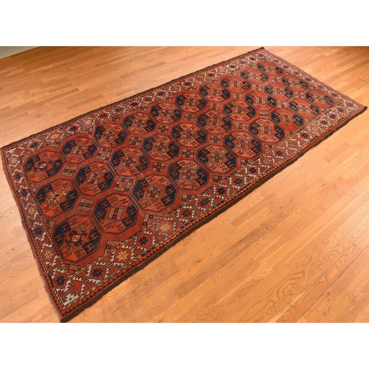6'3" x 13'3" Vintage Hand Knotted Red Wool Runner Oriental Rug - MOA10278304